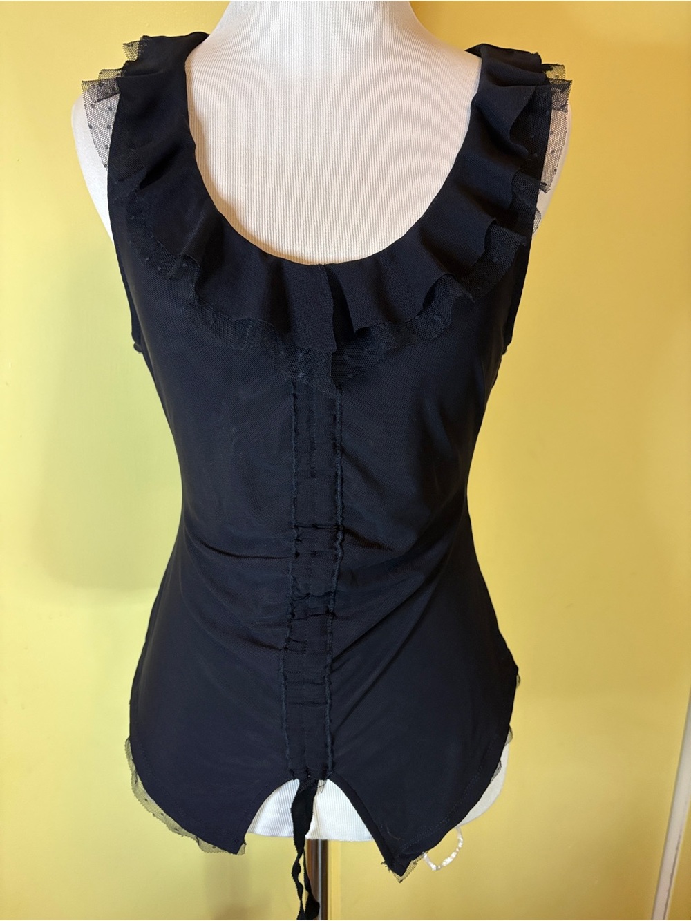 Anthropologie Maeve Ruffle Ruched Scoop Neck Women's Top
